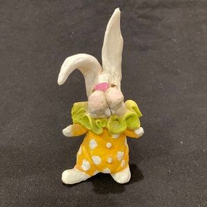 Moni McKee Bunny Rabbit Figurine Ceramic Signed